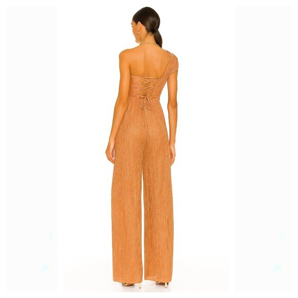 SABINA MUSAYEV Bluebell One-Shoulder Plissé Jumpsuit - Picture 3 of 11